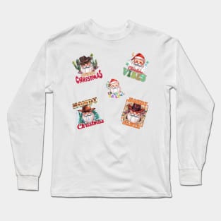 Vintage Santa Claus Stickers Pack Long Sleeve T-Shirt